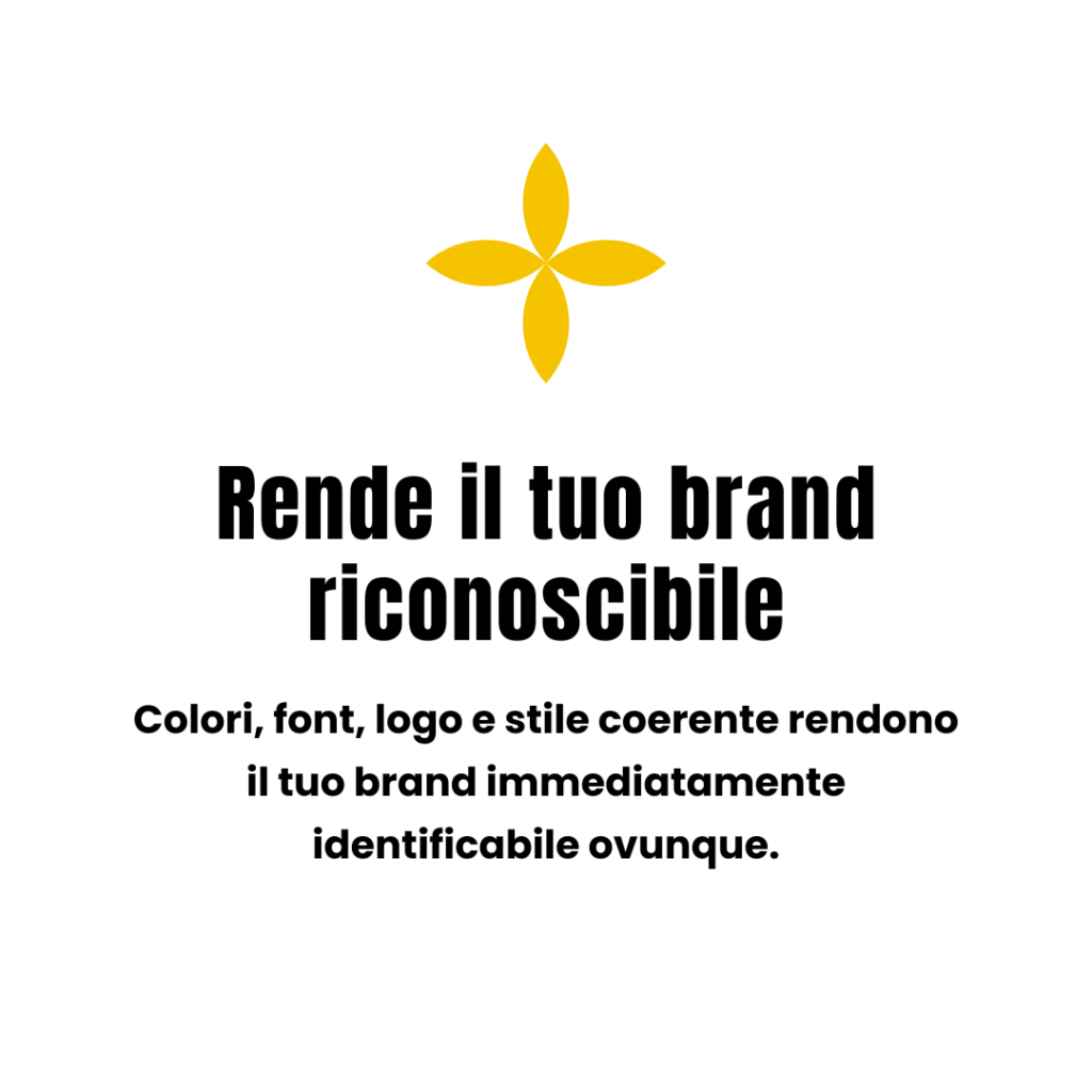 Grafica esplicativa su come il graphic design riesce a rendere il tuo brand riconoscibile