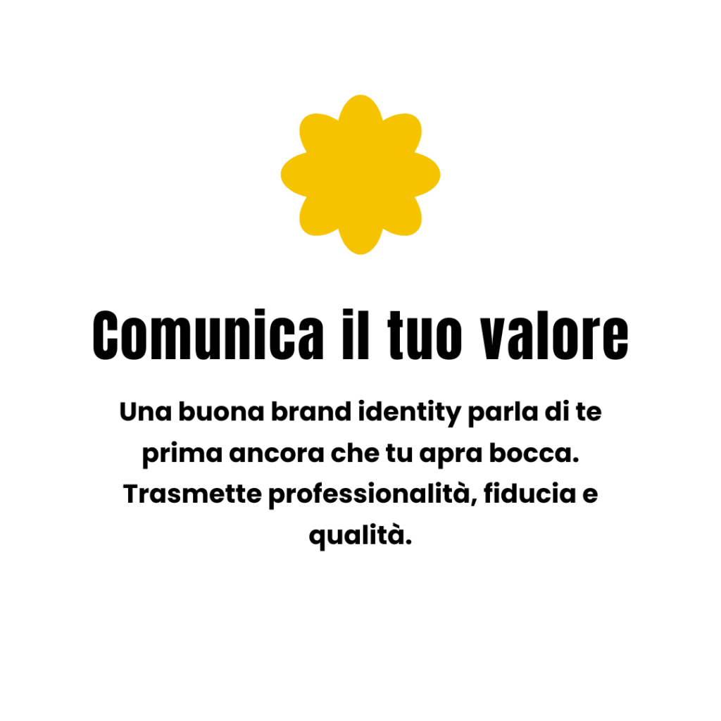 Grafica esplicativa su come il graphic design riesce a comunicare il tuo valore, la tua mission e la tua vision